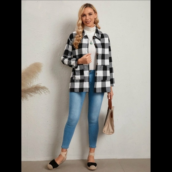 Plaid Button Down Jacket - Picture 5 of 6